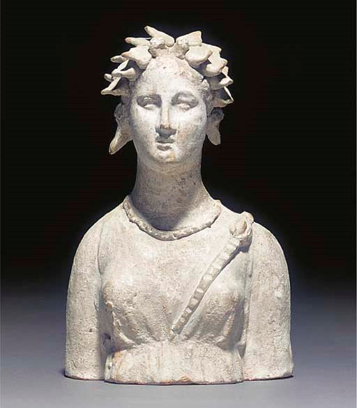 A CANOSAN TERRACOTTA BUST OF A WOMAN