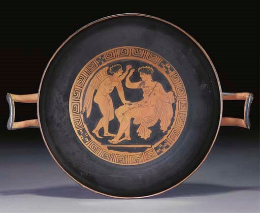 AN ATTIC RED-FIGURE KYLIX (SHAPE C), ATTRIBUTED TO THE PAINTER OF VIENNA 155