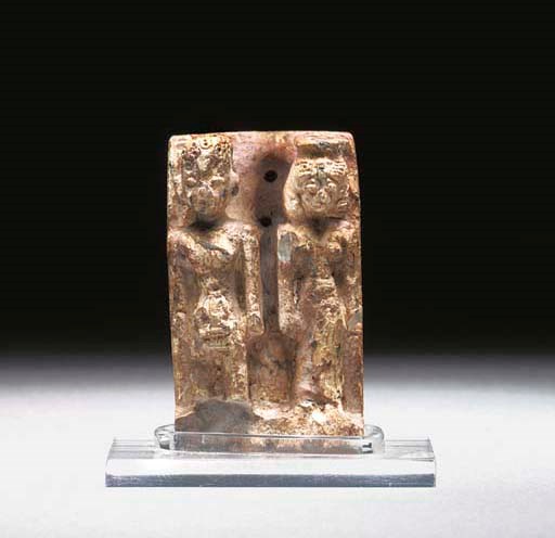 AN EGYPTIAN STEATITE DYAD OF PHARAOH RAMESSES II AND QUEEN NEFERTARI