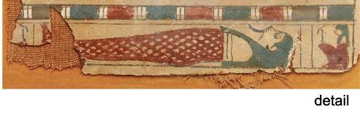 THREE EGYPTIAN GESSO-PAINTED CARTONNAGE FRAGMENTS