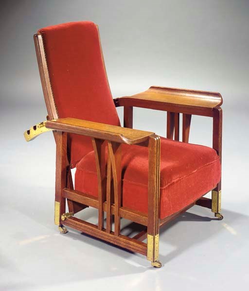 An oak easy chair