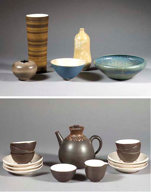 A quantity of stoneware objects