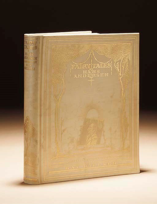 NIELSEN, Kay (illustrator) & Hans ANDERSEN (1805-75).  Fairy Tales, London: Hodder and Stoughton, [1924]. 4° (309 x 255mm). Mounted coloured frontispiece and 11 plates by Kay Nielsen, illustrations, some full-page, decorations. (A few light stains.) Original pictorial vellum gilt, top edges gilt (slightly bowed). "EDITION DE LUXE." NUMBER 159 OF 500 COPIES SIGNED BY THE ARTIST.