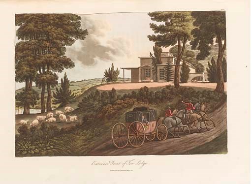 LOUDON, John Claudius (1783-1843).  Observations on Laying out Farms in the Scotch Style, adapted to England, London: John Harding, 1812. 2° (358 x 262mm). Half title, 38 engraved and aquatint plates, 10 hand-coloured, some double-page and/or folding, text with wide margins. (2 plates with clean tears at folds, light marginal soiling.) Contemporary half calf (joints split but cords holding, head and tail of spine chipped, corners bumped, rubbed).
