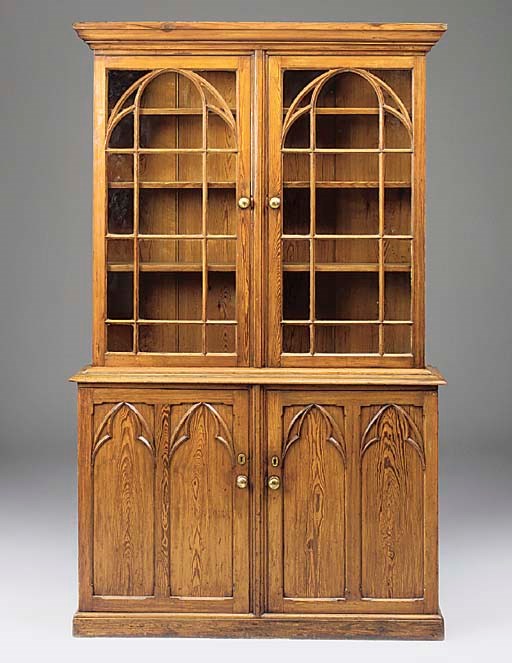 AN ENGLIH PITCH PINE BOOKCASE