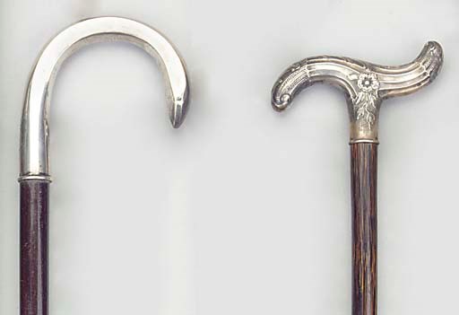 A continental silver mounted coconut cane