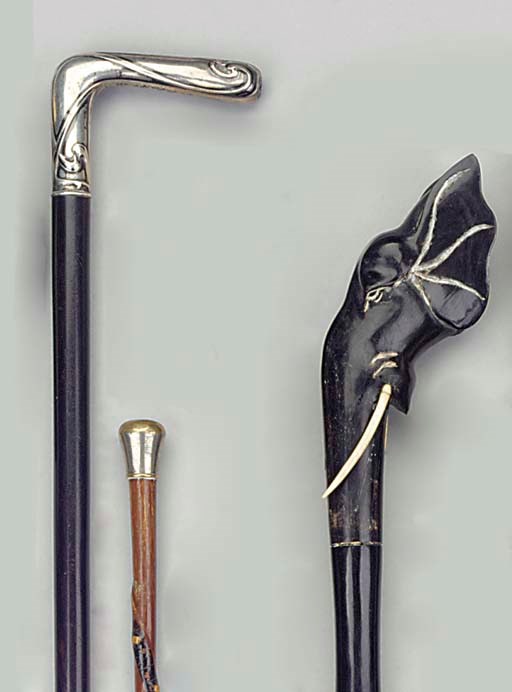 A horn walking stick