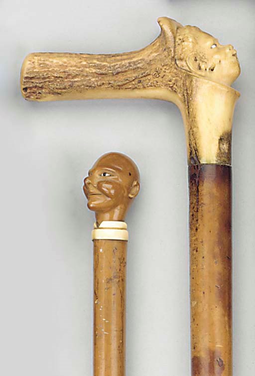 An ivory and vegetable ivory mounted malacca walking stick