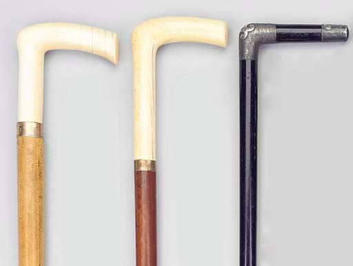 An ivory mounted malacca walking stick