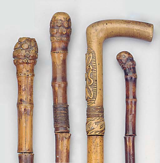 A Continental bamboo sword stick