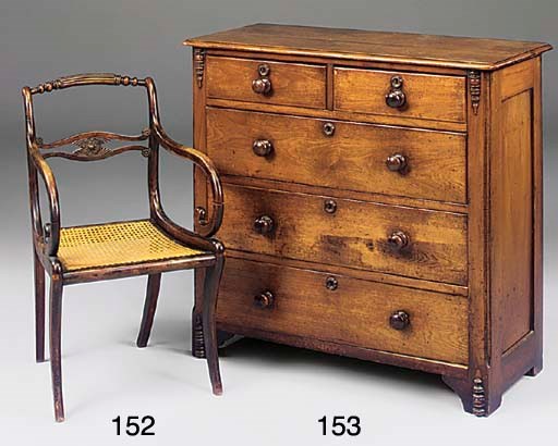 A LATE VICTORIAN MAHOGANY CHEST OF DRAWERS