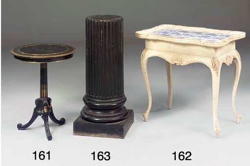 A DUTCH PAINTED SILVER TABLE