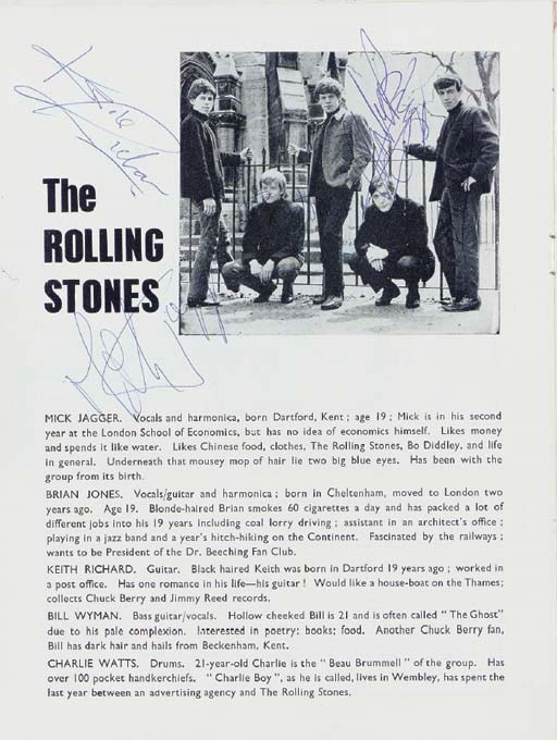 ROLLING STONES SIGNED PROGRAM