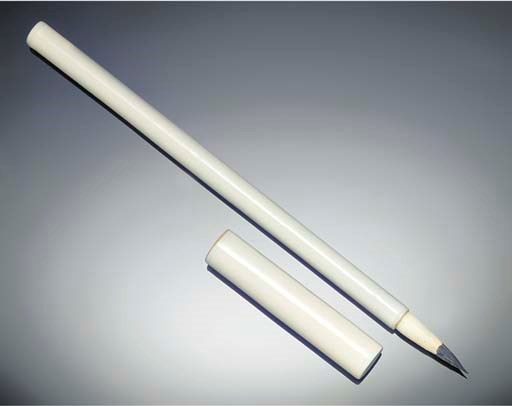A white porcelain scraffiato porcelain brush, 20th century