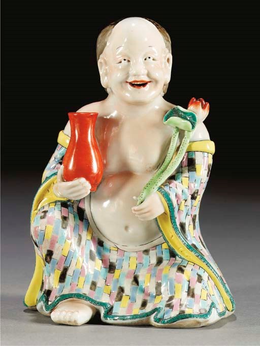 A famille rose model of an Immortal, early 19th century