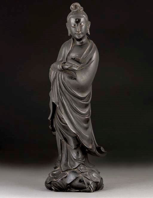 A bronze model of Guanyin, 17th century