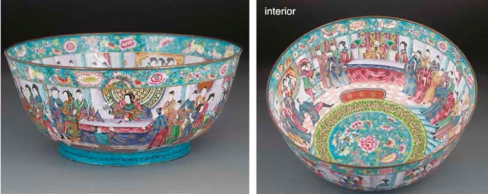 A large Canton enamel bowl, 19th Century