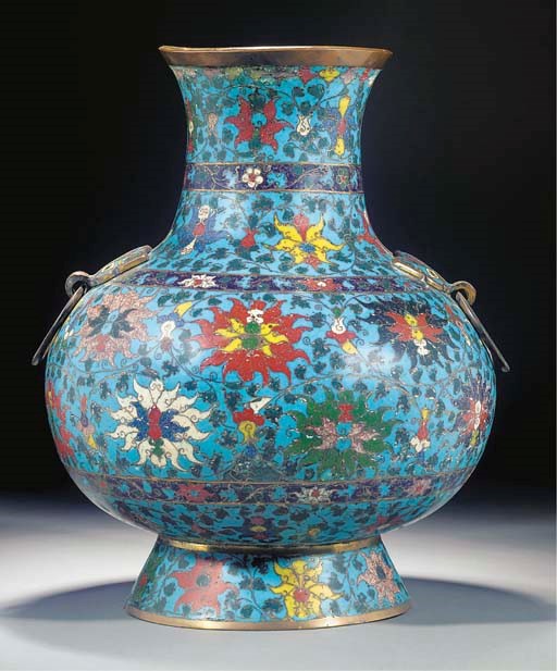 A cloisonne enamel hu vase, Ming Dynasty, 16th/17th Century