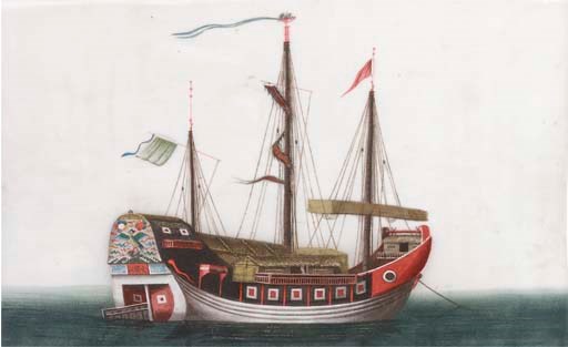 Fourteen export paintings on ricepaper, 19th century