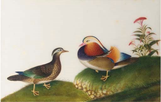 Four ricepaper paintings, 19th century