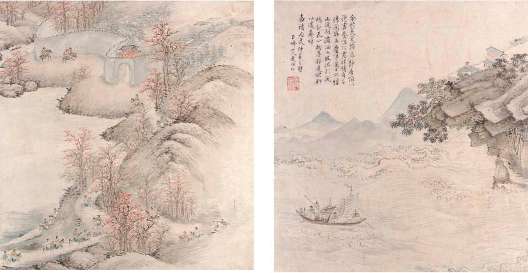 Wen Boren (1502-1575), ten album leaves in ink and colour on paper