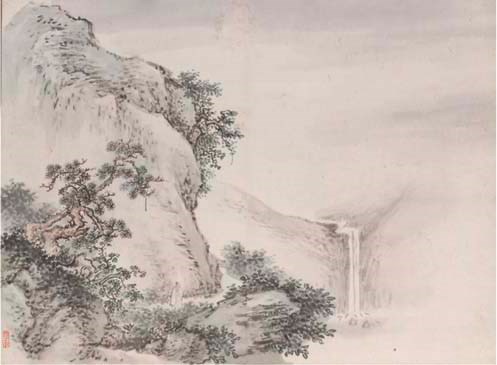 Nine Chinese album leaves, ink and colour on paper, 18th century