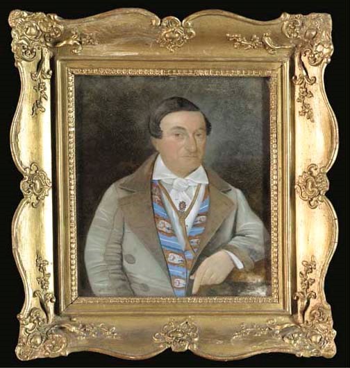 An export reverse glass painting, 19th century