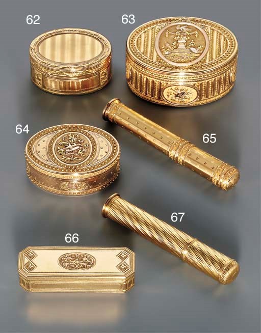 A LOUIS XV GOLD SEALING-WAX CASE