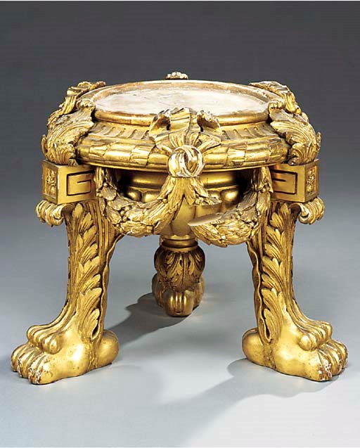 A Continental giltwood vase stand