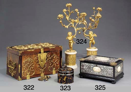 A pair of Late Louis XVI ormolu three light candelabra