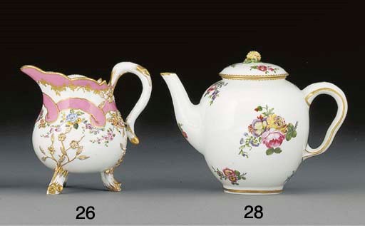 A Sevres oviform teapot and cover