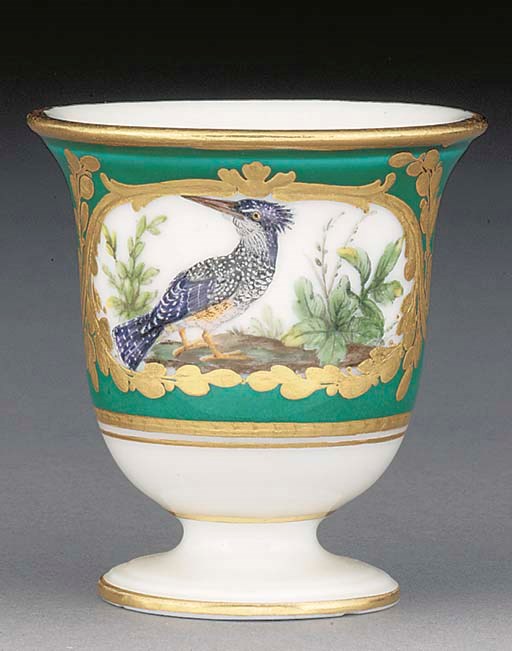 A Sevres turquoise-ground ice-cup (tasse a glace) from the comte d'artois service