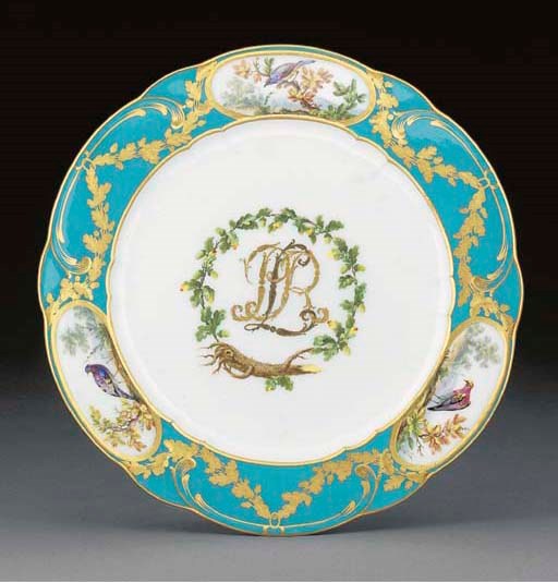 A Sevres plate (assiette a palmes) from the Prince de Rohan Service