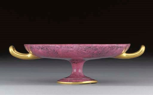 A Sevres (hard paste) two-handled tazza ('coupe étrusque à anses')