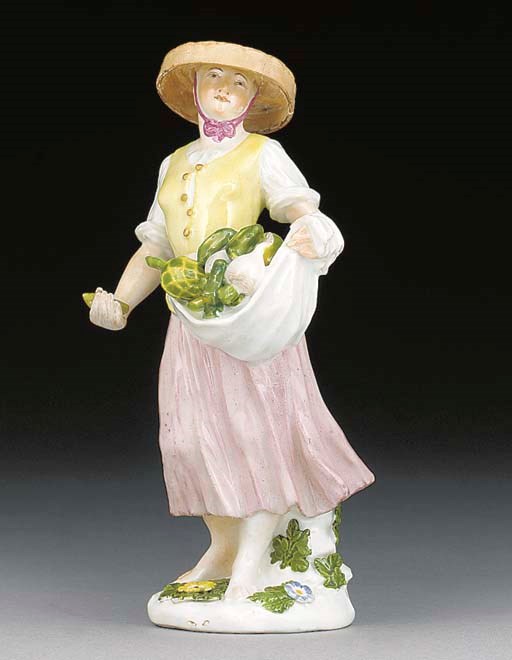 A Meissen figure of a vegetable seller