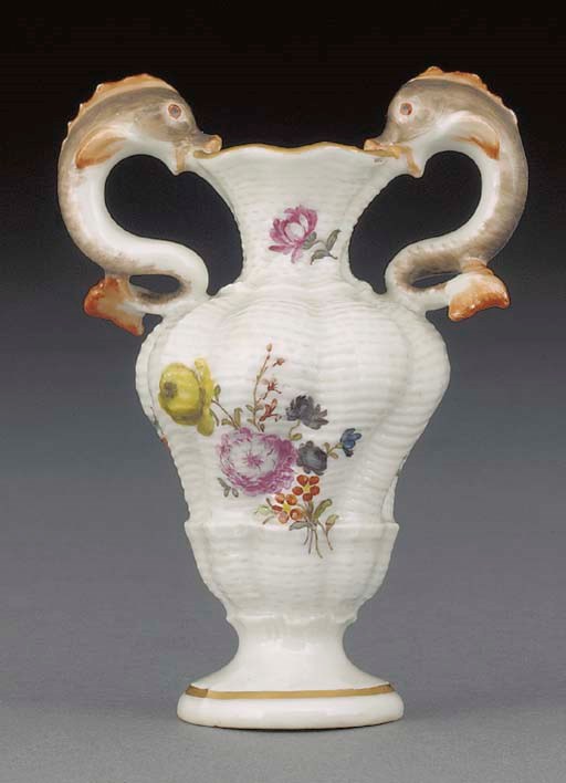 A Nymphenburg two-handled miniature vase