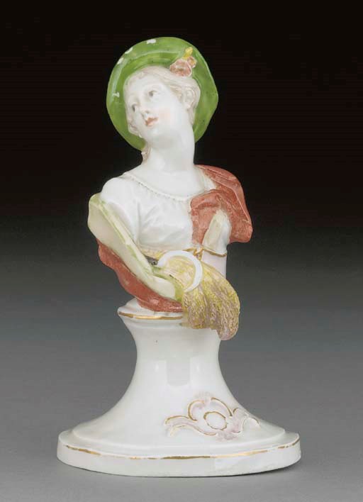 A Nymphenburg bust emblematic of Summer