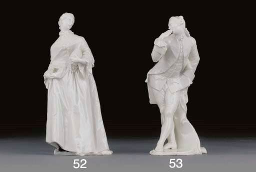 A Nymphenburg white figure of Ottavio from the Commedia dell'Arte Series