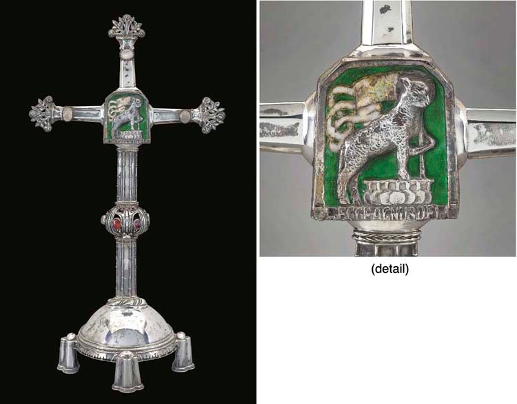 An Edwardian 'Gem' Set and Enamel Silver Crucifix
