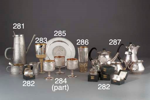 A Set of Twelve Modern Silver Goblets