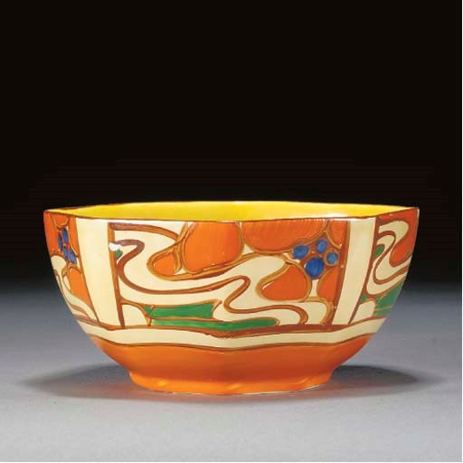 A SUNRISE OCTAGONAL BOWL