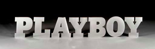 PLAYBOY. Letters used in Playboy Club, chrome faced.