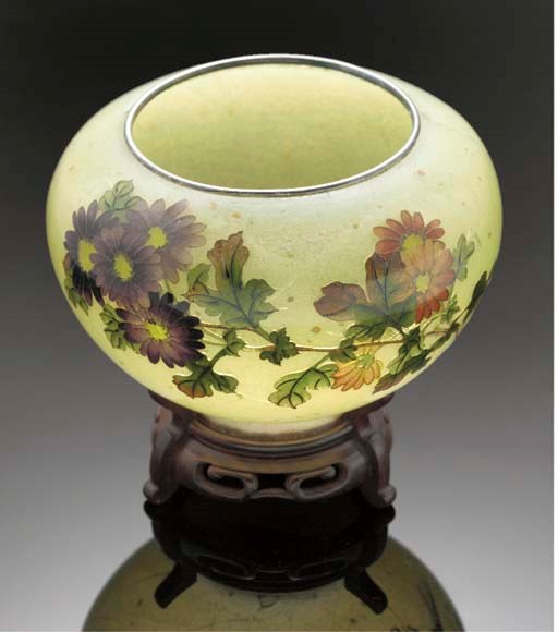An Ando plique-a-jour compressed globular vase, 19th century