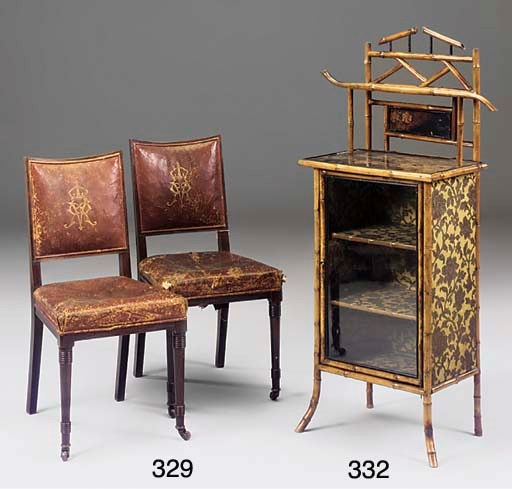 A matched set of five Victorian leather chairs