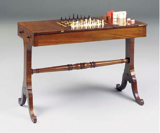 A ROSEWOOD GAMES TABLE