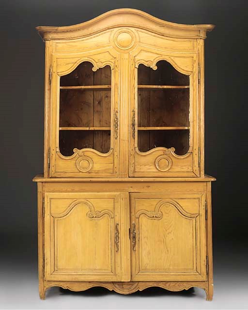 A FRENCH PROVINCIAL PINE BUFFET A DEUX CORPS