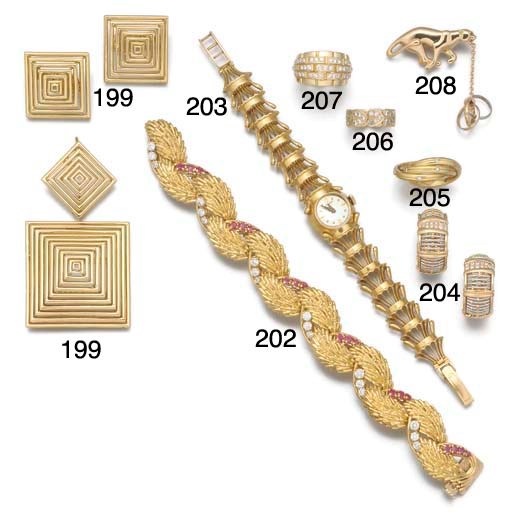 A Cartier gold and diamond heart cluster eternity ring