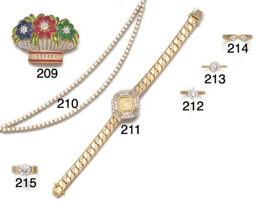 A lady's diamond set Chopard bracelet watch,