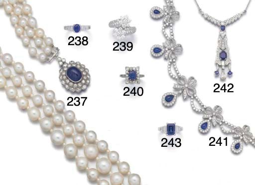 A diamond and cabochon sapphire necklace,