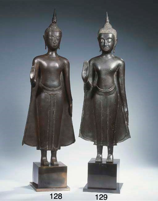 a thai, ayutthaya style, bronze figure of buddha sakyamuni